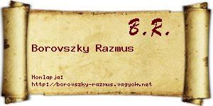 Borovszky Razmus névjegykártya
